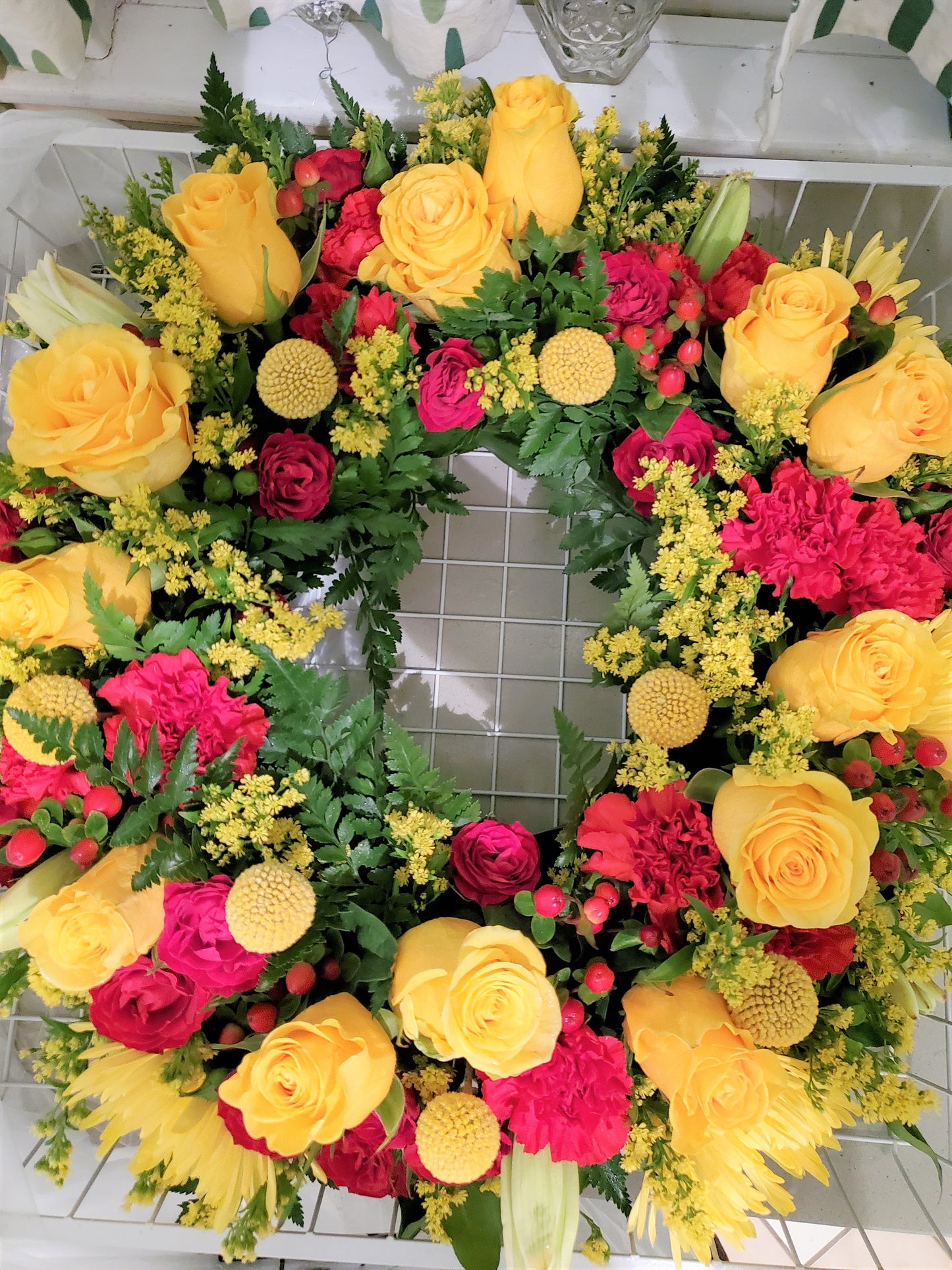 Wreath-Fresh Mix Florals and Greens